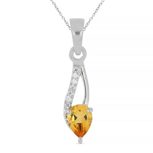 BUY CITRINE GEMSTONE CLASSIC PENDANT IN STERLING SILVER